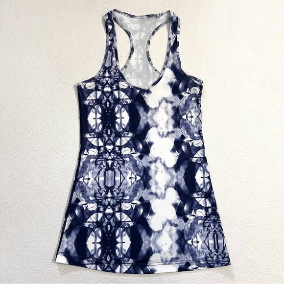 lululemon athletica Tops - Lululemon Women Cool Racerback CRB Ink Blot White Deep Indigo Navy Tank Top 4/6